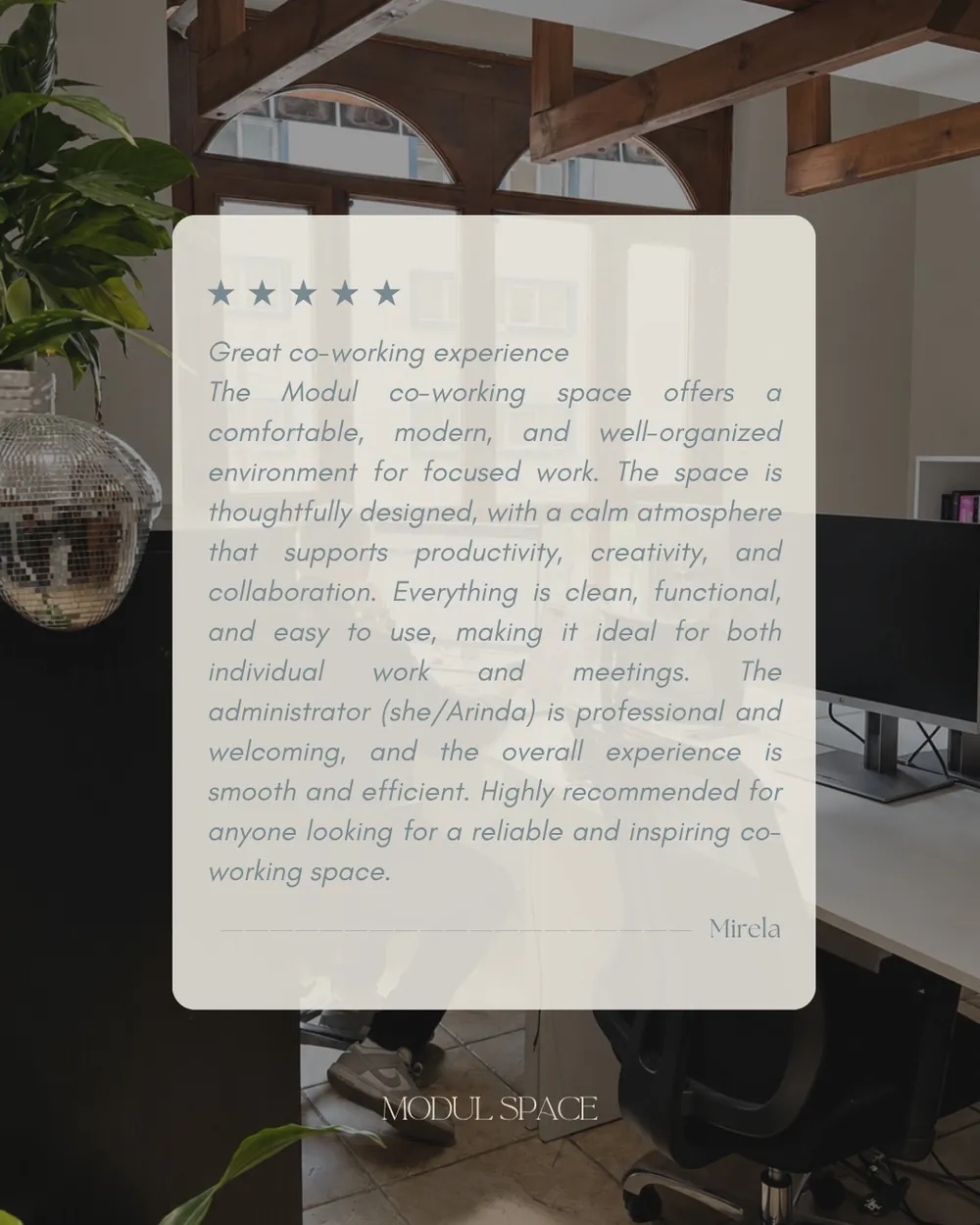 Five-star review from Mirela